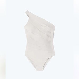 Summersalt The Sidestroke One-Shoulder Swimsuit in White Sand One Piece